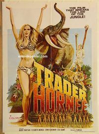 t175 TRADER HORNEE Pakistani movie poster '70 jungle sexploitation!