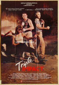 t181 TRIPLE IMPACT #1 Pakistani movie poster '92 Dale Cook, Ron Hall