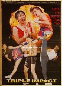 t182 TRIPLE IMPACT #2 Pakistani movie poster '92 Dale Cook, Ron Hall