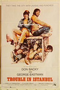 t184 TROUBLE IN ISTANBUL Pakistani movie poster '75 Don Backy, Eastman