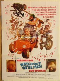 t229 WATCH OUT WE'RE MAD Pakistani movie poster '74 Terence Hill