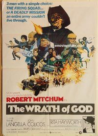 t260 WRATH OF GOD Pakistani movie poster '72 Robert Mitchum, Langella