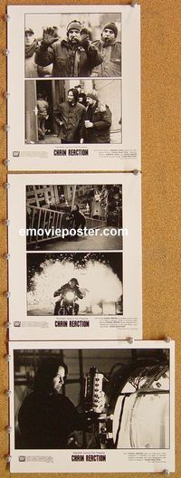 u501 CHAIN REACTION 3 8x10 movie stills '96 Keanu Reeves, Freeman