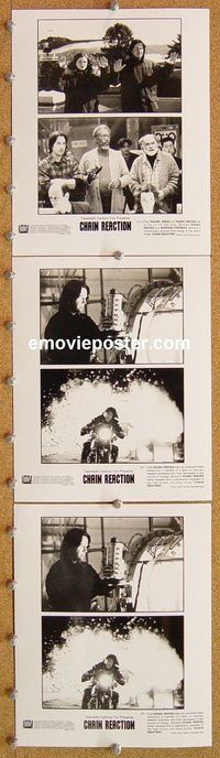 u284 CHAIN REACTION 4 8x10 movie stills '96 Keanu Reeves, Freeman