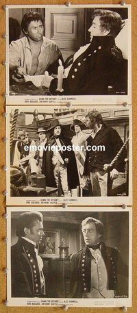 u525 DAMN THE DEFIANT 3 8x10 movie stills '62 Alec Guinness, Bogarde