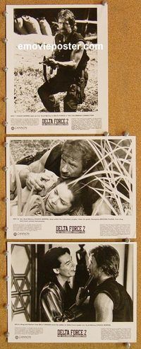 t909 DELTA FORCE 2 8 8x10 movie stills '90 Chuck Norris, action!