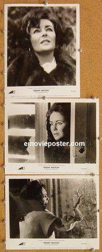 u733 NIGHT WATCH 3 8x10 movie stills '73 Elizabeth Taylor
