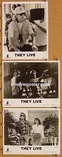 t969 THEY LIVE 8 8x10 movie stills '88 Roddy Piper, John Carpenter