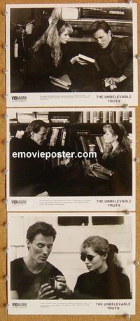 u895 UNBELIEVABLE TRUTH 3 8x10 movie stills '89 Hal Hartley