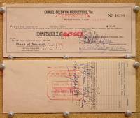 u961 WILLIAM WYLER signed check '54 from Samuel Goldwyn!