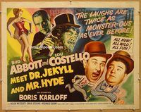 y044 ABBOTT & COSTELLO MEET DR JEKYLL & MR HYDE half-sheet movie poster '53