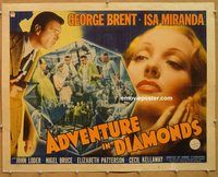 w015 ADVENTURE IN DIAMONDS style B half-sheet movie poster '40 George Brent