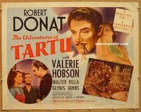 w021 ADVENTURES OF TARTU style B half-sheet movie poster '43 Robert Donat