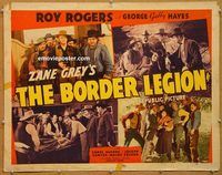 w017 BORDER LEGION half-sheet movie poster '40 Roy Rogers, Zane Grey