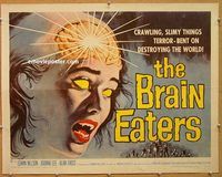 y087 BRAIN EATERS half-sheet movie poster '58 Roger Corman, AIP horror!
