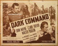 y131 DARK COMMAND half-sheet movie poster R52 John Wayne, Walter Pidgeon