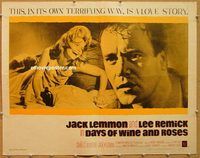 y134 DAYS OF WINE & ROSES half-sheet movie poster '63 Jack Lemmon, Remick
