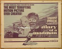 y148 DIARY OF A MADMAN half-sheet movie poster '63 Vincent Price, Le Borg