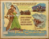 y163 FAR COUNTRY half-sheet movie poster '55 James Stewart, Anthony Mann