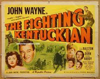 y168 FIGHTING KENTUCKIAN half-sheet movie poster '49 John Wayne, Hardy