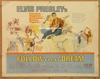 y175 FOLLOW THAT DREAM half-sheet movie poster '62 Elvis Presley, rock!