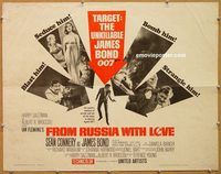 y184 FROM RUSSIA WITH LOVE half-sheet movie poster '64 Connery as Bond