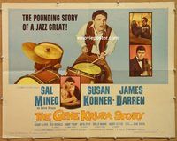 y190 GENE KRUPA STORY half-sheet movie poster '60 Sal Mineo, jazz!