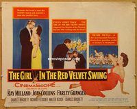 y193 GIRL IN THE RED VELVET SWING half-sheet movie poster '55 Collins