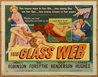 y196 GLASS WEB half-sheet movie poster '53 Robinson, nearly naked 3D girl!