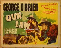 y205 GUN LAW half-sheet movie poster R47 George O'Brien, Rita Oehmen