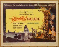 y210 HAUNTED PALACE half-sheet movie poster '63 Vincent Price, Chaney