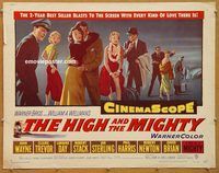 y215 HIGH & THE MIGHTY half-sheet movie poster '54 John Wayne, Trevor