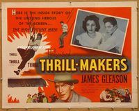 y219 HOLLYWOOD THRILL MAKERS half-sheet movie poster '54 stunt men!