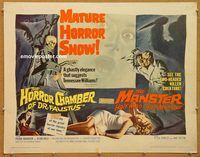 y221 HORROR CHAMBER OF DR FAUSTUS/MANSTER half-sheet movie poster '62 wild!
