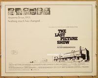 y268 LAST PICTURE SHOW half-sheet movie poster '71 Jeff Bridges, Bogdonovich