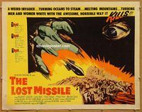 y287 LOST MISSILE half-sheet movie poster '58 sci-fi, from outer hell!
