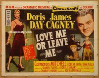 y290 LOVE ME OR LEAVE ME half-sheet movie poster '55 Doris Day, Cagney