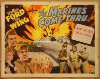 y299 MARINES COME THRU half-sheet movie poster R43 Wallace Ford, military!