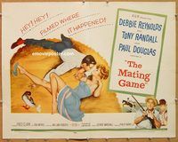y304 MATING GAME half-sheet movie poster '59 Debbie Reynolds, Randall