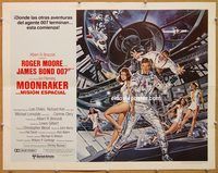 y310 MOONRAKER style A Spanish/US half-sheet movie poster '79 Moore as Bond!