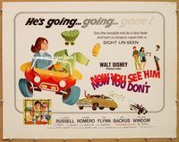 y336 NOW YOU SEE HIM NOW YOU DON'T half-sheet movie poster '72 Walt Disney