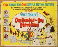 y346 ONE HUNDRED & ONE DALMATIANS half-sheet movie poster '61 Walt Disney