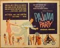 y358 PAJAMA PARTY half-sheet movie poster '64 Kirk, Annette Funicello