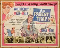y362 PARENT TRAP half-sheet movie poster '61 Hayley Mills, O'Hara