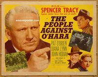y368 PEOPLE AGAINST O'HARA half-sheet movie poster '51 Spencer Tracy