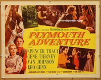 y380 PLYMOUTH ADVENTURE half-sheet movie poster '52 Spencer Tracy, Tierney