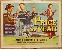 y382 PRICE OF FEAR style B half-sheet movie poster '56 Merle Oberon, Barker