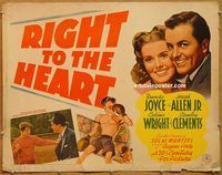 w018 RIGHT TO THE HEART half-sheet movie poster '41 Joyce, Allen Jr.