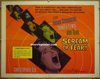 y410 SCREAM OF FEAR half-sheet movie poster '61 Hammer, Susan Strasberg