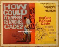 y421 SINS OF RACHEL CADE half-sheet movie poster '60 Angie Dickinson